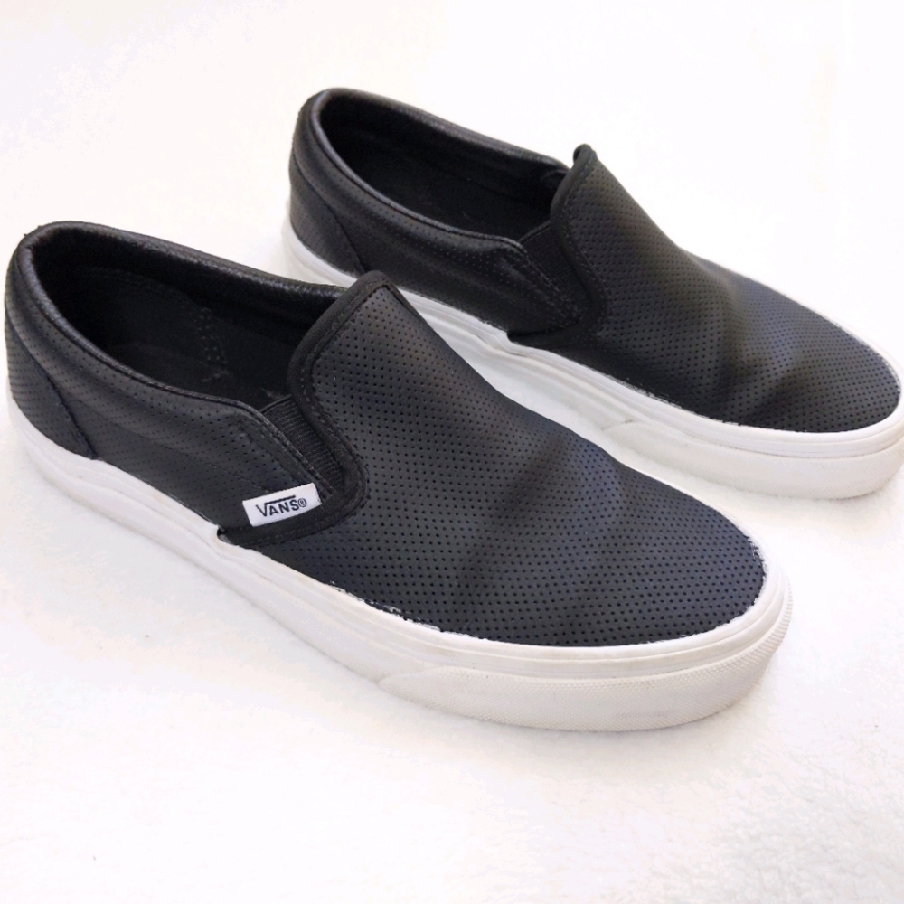 Vans Perf Leather slip on flat skate sneaker ons